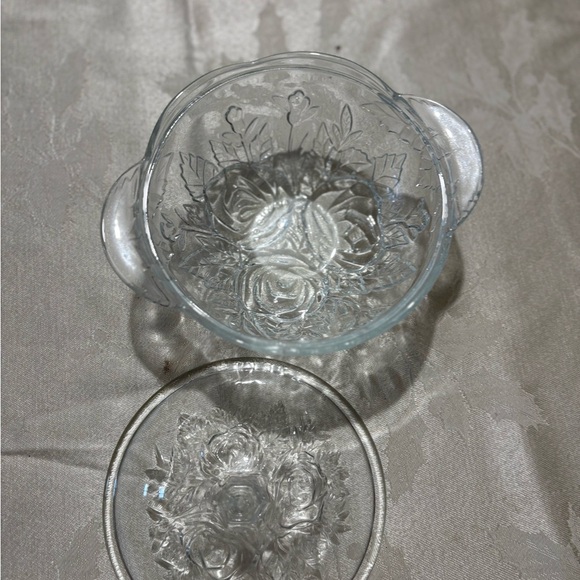 Vintage Pressed Glass Floral Candy Dish - Picture 5 of 8